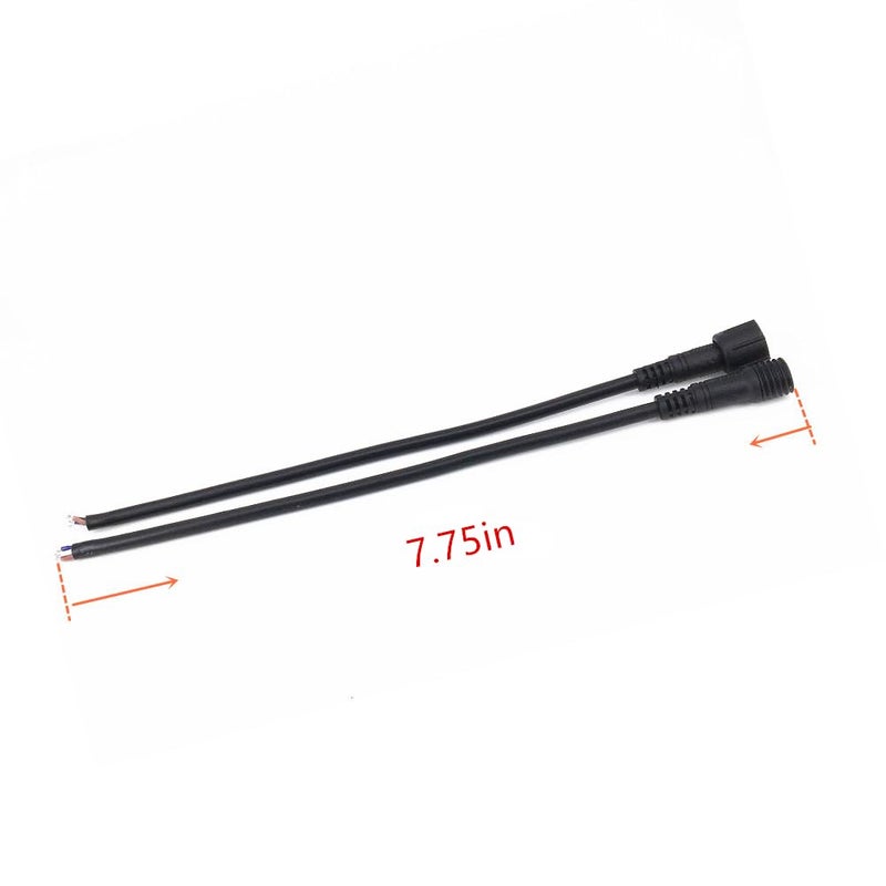 HUALAND 6 Pairs Pack Black Pigtail Plastics Waterproof 2 cores Waterproof Connection Cable with Plug and Socket Connector Adapter 2 pins 2 pin Plug LED Light Bars led connctor Waterproof Connector - Image 4
